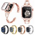 thumbnail image 1 of Dwitch Bling Band+Full Case Compatible with Apple Watch Series 6/5/4/SE 40mm for Women Girls,Glitter Diamond Metal Adjustable Bracelet Band & Cover for iWatch Series 6/5/4/SE 40mm,Rosegold Strap+Case, 1 of 8