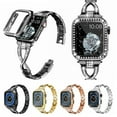 thumbnail image 1 of Dwitch Bling Band+Full Case Compatible with Apple Watch Series 6/5/4/SE 40mm for Women Girls,Glitter Diamond Metal Adjustable Bracelet Band & Cover for iWatch Series 6/5/4/SE 40mm,Black Strap+Case, 1 of 8