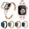 thumbnail image 1 of Dwitch Bling Band+Full Case Compatible with Apple Watch Series 9/8/7 45mm for Women Girls,Glitter Diamond Metal Adjustable Bracelet Band & Cover for iWatch Series 9/8/7 45mm,Rosegold Strap+Case, 1 of 8