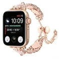 thumbnail image 1 of Dwitch Bracelet Band Compatible for Apple Watch 38mm 40mm 41mm, Adjustable Bling Crystal Handmade iWatch Band Series SE 9 8 7 6 5 4 3 2 1,Elastic Jewelry Bangle Wristband for Women Girl,Rosegold, 1 of 4