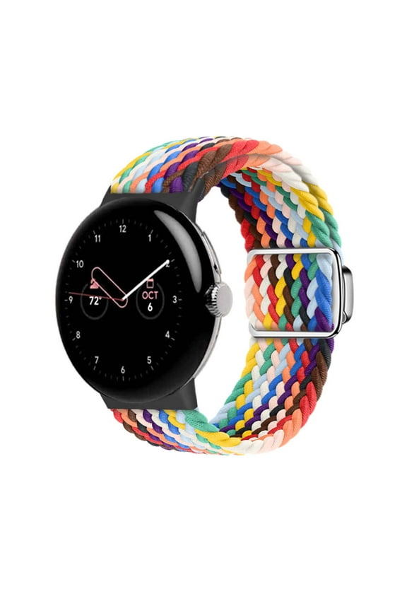 Braided Magnetic Band Compatible with Google Pixel Watch 1/2/3 41mm and Google Pixel Watch 3 45mm, Fashion Adjustable Nylon Strap Fits for Google Pixel Watch 41mm 45mm Wristbands Women Men,P