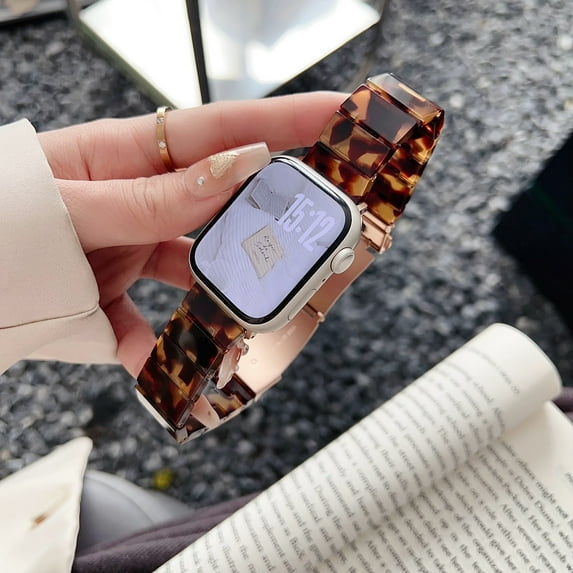 Dwitch Classy Resin Watch Band for Apple Watch Band 42mm 44mm 45mm 46mm(Series 10) 49mm,Thin Light Strap Bracelet for iWatch Band Series 10 9 8 7 6 5 4 3 2 1 SE Ultra 2/Ultra 1 for Women,H