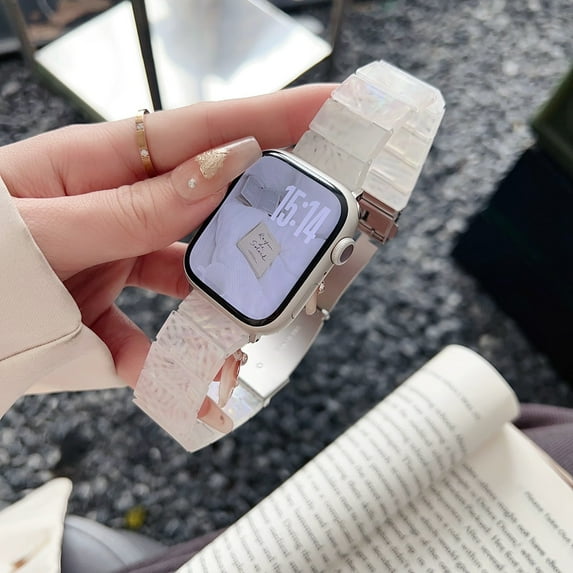 Dwitch Classy Resin Watch Band for Apple Watch Band 42mm 44mm 45mm 46mm(Series 10) 49mm,Thin Light Strap Bracelet for iWatch Band Series 10 9 8 7 6 5 4 3 2 1 SE Ultra 2/Ultra 1 for Women,C