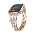 thumbnail image 1 of Dwitch Clover Band for Apple Watch Bands for Women for 49mm 45mm 44mm 42mm, Cute iWatch Bands with Glitter Shiny Diamond Luxury Band for Apple Watch Ultra 2/1 Series 9 SE 8 7 6 5 4-1,Rosegold, 1 of 5