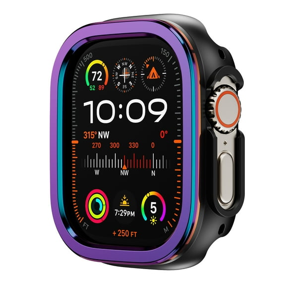 Dwitch Compatible Aluminum Alloy Bumper Case Apple Watch Series 9/8/7 45mm Hybrid TPU + Metal Shockproof & Anti-Scratch Protective Case for Apple iWatch 45 mm Case,Colourful