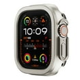 thumbnail image 1 of Dwitch Compatible Aluminum Alloy Bumper Case Apple Watch Ultra 2 /Ultra Case 49mm Hybrid TPU + Metal Shockproof & Anti-Scratch Protective Case for Apple Watch Ultra 49mm Case,Starlight, 1 of 3