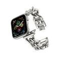 thumbnail image 1 of Dwitch Compatible With Apple Watch Band 42mm 44mm 45mm 46mm 49mm, Fashion Cowboy Chain Stainless Steel Metal Wristband Women Men Replacement for iWatch SE Series Ultra 2/1 10/9/8/7/6/5/4/3/2/1,Silver, 1 of 6