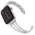 thumbnail image 1 of Dwitch Compatible with Apple Watch Band 42mm 44mm 45mm 49mm Women Girls, Slim Dressy Glitter Bling Diamonds Jewelry Metal Bracelet for iWatch Ultra 2/1 Series 9 8 7 SE 6 5 4 3 2 1,Silver, 1 of 7