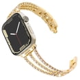 thumbnail image 1 of Dwitch Compatible with Apple Watch Band 42mm 44mm 45mm 49mm Women Girls, Slim Dressy Glitter Bling Diamonds Jewelry Metal Bracelet for iWatch Ultra 2/1 Series 9 8 7 SE 6 5 4 3 2 1,Gold, 1 of 4