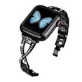 thumbnail image 1 of Dwitch Compatible with Apple Watch Bling Band Strap 38mm/40mm/41mm,Womens Girls Shiny Rhinestone Metal Wristband Bling Glitter Strap for Apple Watch Series 9 8 7 6 5 4 3 2 1 SE,Black, 1 of 5