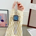 thumbnail image 1 of Dwitch Elegant Metal Strap for Apple Watch Band 38mm 40mm 41mm 42mm(Series 10), Stylish Fashion Bracelet Strap for Women, Adjustable Clasp,Crystal Chain Link Design for iWatch Series 1-10 SE,Starlight, 1 of 9