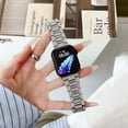 thumbnail image 1 of Dwitch Fashion Metal Band Compatible with Apple Watch Band 42mm/44mm/45mm/46mm/49mm, Full Sparking Luxury Diamond Band, Cute Shiny Charming Strap for iWatch Ultra SE Series 10/9/8/7/6/5/4,Silver, 1 of 8