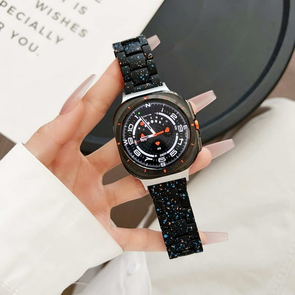 Dwitch Fashion Slim Hard PC Watch Band for Samsung Watch Band Galaxy Watch Ultra 47mm, Lightweight PC Adjustable Replacement Strap Compatible with Samsung Galaxy Watch Ultra 47mm,Black