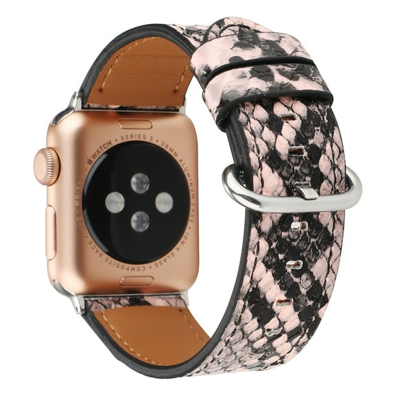 Dwitch Genuine Leather Band Compatible with Apple Watch Band 42/44/45/46/49mm, Luxury Leather Watch Band Fits for iWatch Ultra, Series SE/10/9/8/7/6/5/4/3/2/1, Replacement Strap for Women,Darkpink