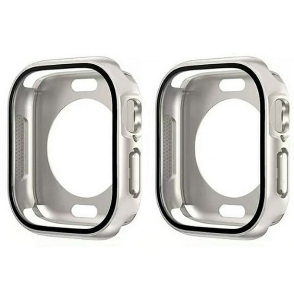 Dwitch Hard PC Shockproof Bumper Back Cover for Apple Watch Series 6/5/4/SE 40mm,No Screen Protector Bumper Case, Slim Lightweight Watch Bumper Cover,Compatible with Wireless Charging,2 Pack Starlight