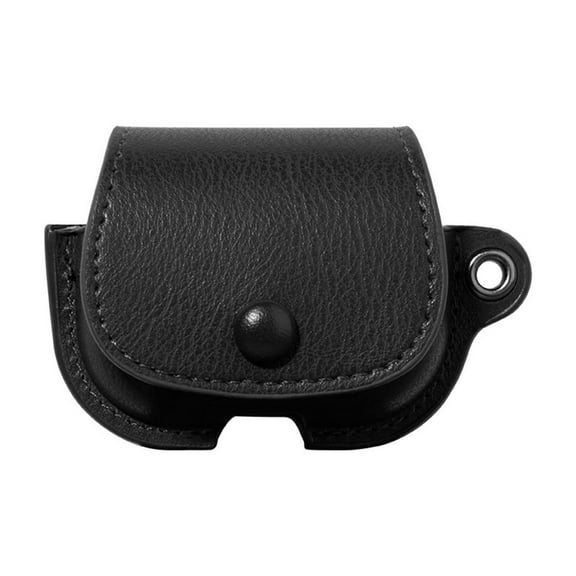 Dwitch Headphones Cases for Airpods Pro (2019),Business PU Leather Headphones Case with Secure Snap-Fastener Charging Case Cover,Black