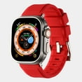 thumbnail image 1 of Dwitch Luxury Silicone Sport Watch Strap,Slim & Fashionable Rugged 44/45/46/49/42MM Band for Apple Watch Ultra Series 10/9/8/7/SE/6/5/4/3/2/1 ,Premium Soft & Durable Waterproof Watchband,Red, 1 of 3