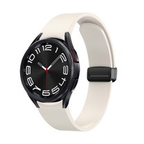 Dwitch Magnetic Silicone Leather Band for Samsung Galaxy Watch 5 40mm, 20mm Breathable Magnetic Sport Band Replacement Strap,Fashion Magnetic Band for Galaxy Watch 5 40mm,Milkywhite