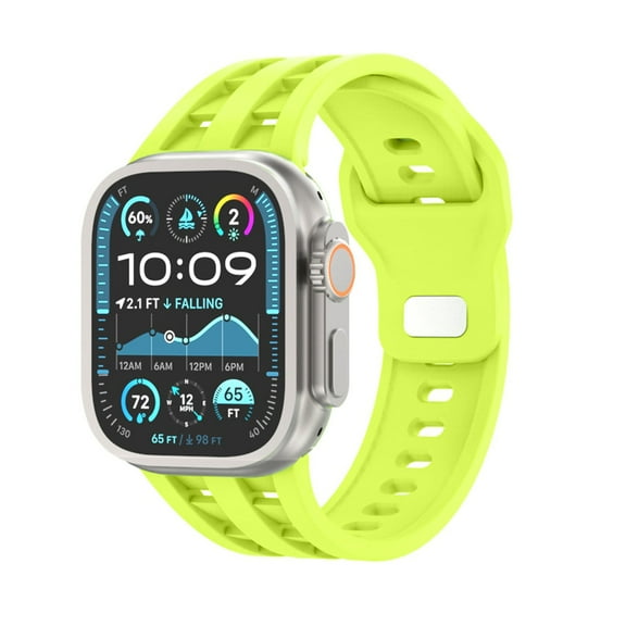 Dwitch Magnetic Sport Bands Compatible with Apple Watch Ultra 2/Ultra Band 49/46/45/44/42mm, Waterproof Silicone Strap Soft Breathable Wristband for iWatch Serise 10 9 8 7 6 5 4 3 SE,Lightgreen