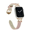 thumbnail image 1 of Dwitch Metal Buckle Bands Compatible with Apple Watch Band 41mm 40mm 38mm, PU Leather Strap Compatible for Women Men iWatch Series 8 7 6 5 4 SE,Pink, 1 of 4