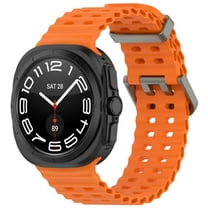 Dwitch Rugged Band for Samsung Galaxy Watch Ultra 47mm, Soft Silicone Sport Strap Women Men Replacement Accessory,Orange