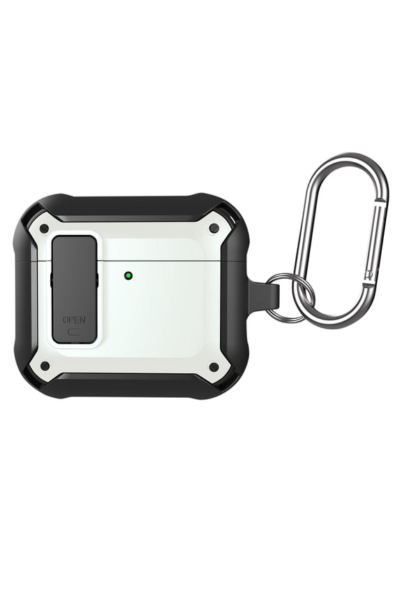 Dwitch Secure Lock for AirPods Pro 3rd Generation Case, Compatible with Wireless Charging, Drop Protection Cover with Metal Keychain Compatible with AirPods Pro 3 2025,White