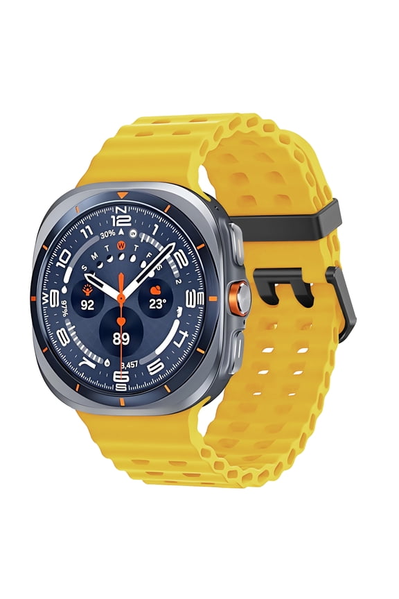 Silicone Band for Samsung Galaxy Watch 8 40mm 44mm/Galaxy 8 Classic 46mm Men/Women,No Gap Waterproof Soft Sport Strap for Galaxy 8/8 Classic 40/44/46mm Breathable Replacement Strap,Yellow