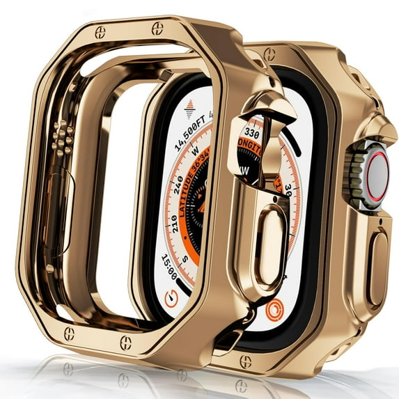 Dwitch Soft Plating Case Compatible with Apple Watch 42/44/45mm Protector Case, Slim Watch Cover Anti-Scratch Protective Bumper for iWatch Series 9/8/7/6/SE/5/4/3/2/1 Bands Strap Accessories,Rosegold