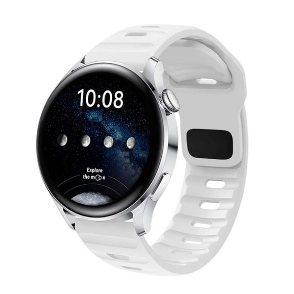 Dwitch Soft Silicone Waterproof Strap Compatible with Samsung Galaxy Watch Band Galaxy watch 7 44mm,20mm Rugged Sport Silicone Replacement Bands for Galaxy watch 7 44mm Men Women Sport Bands,White