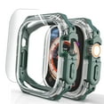 thumbnail image 1 of Dwitch Soft TPU Frame Bumper Watch Cover for Apple iWatch Series 6/5/4/SE 40mm with 3-Pack Clear Soft Screen Protector,Heavy Duty TPU & Hard PC Bumper for iWatch Series 6/5/4/SE 40mm,Green, 1 of 12