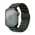 thumbnail image 1 of Dwitch Sport Loop Compatible with Apple Watch Band 38mm 40mm 41mm for Women Men, Adjustable Magnetic Clasp Stretchy Nylon Braided Wristband for iWatch Series 9/8/7/6/5/4/3/2/1/SE,Green Black, 1 of 1