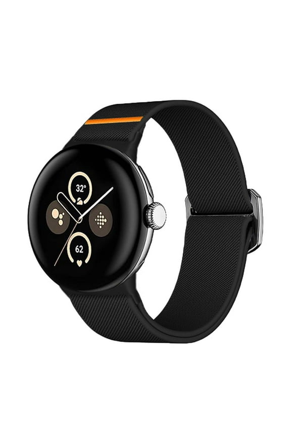 Stretchy Nylon Loop for Google Pixel Watch 2 Band/Pixel Watch 3 Band 41mm/Google Pixel Watch Band Men Women, Adjustable Elastic Sport Strap for Pixel Watch/Pixel Watch 1/2/3, Black