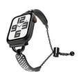 thumbnail image 1 of Dwitch Stylish Elegant Rhinestone Bracelet Watch Band for Apple Watch Series 10 9 8 7 6 5 4 SE 3 2 1, Fashion Adjustable Chain Strap with Sparkling Crystal Inlay,Slim Metal Watch Strap Design,Black, 1 of 5