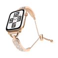 thumbnail image 1 of Dwitch Stylish Elegant Rhinestone Bracelet Watch Band for Apple Watch Series 10 9 8 7 6 5 4 SE 3 2 1, Fashion Adjustable Chain Strap with Sparkling Crystal Inlay,Slim Metal Watch Strap Design,Rosegold, 1 of 5