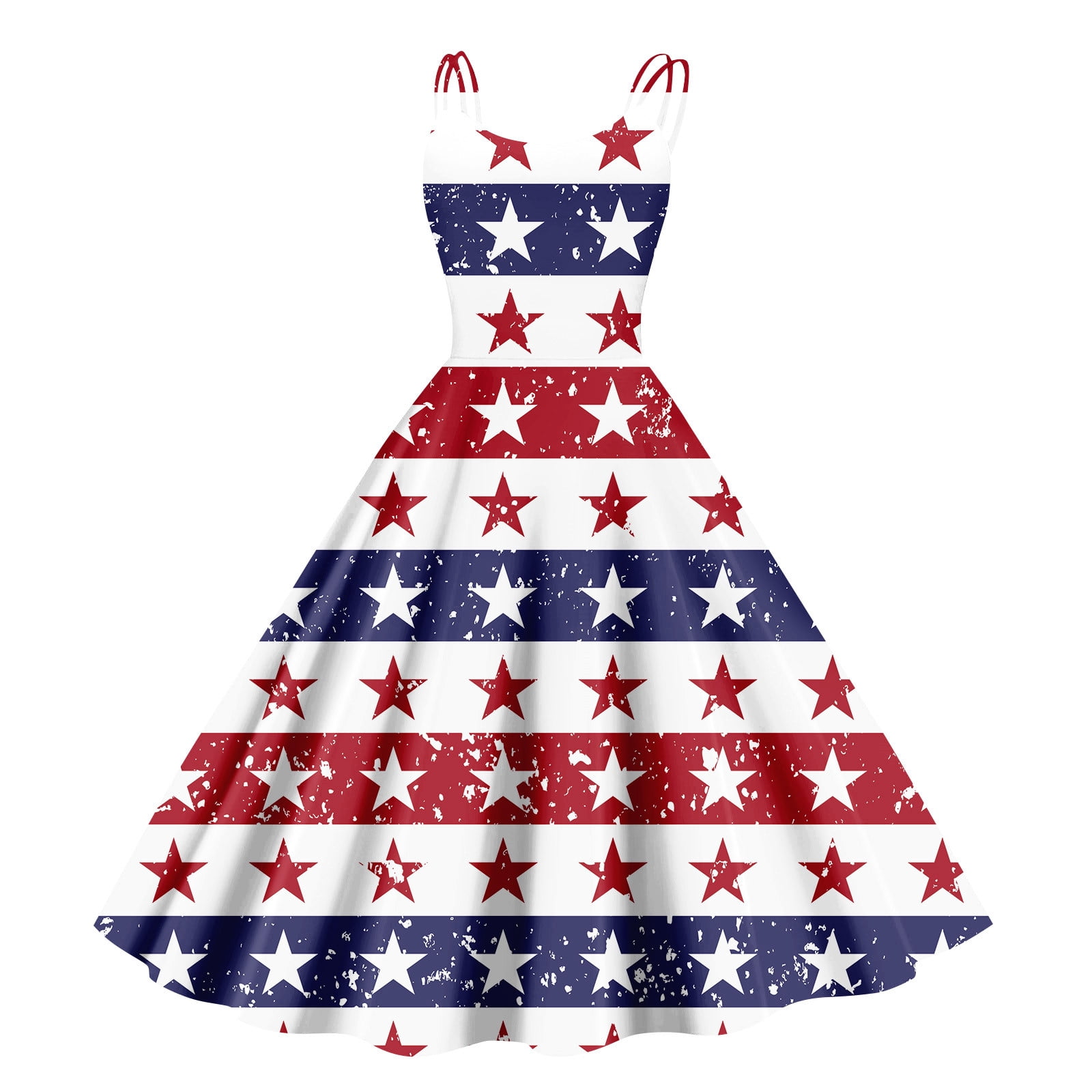Dwralegc 4th Of July Costumes for Girls Sleeveless V-Neck Vintage ...