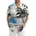 thumbnail image 1 of Dwralegc Big and Tall Shirts for Men Henley Trendy Vacation Shirts Big & Tall Floral Tropical Printed Top Summer Short Sleeve Lapel Collar Outfits White S, 1 of 5