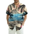 thumbnail image 1 of Dwralegc Button Down Shirt Men Henley Trendy Hawaiian Shirts Big & Tall Floral Tropical Printed Top Summer Short Sleeves Lapel Collar Outfits Beige 4XL, 1 of 5