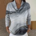 thumbnail image 1 of Dwralegc Elegant Retro Soft Triangle Neck Printed Scrub Sweater Top Trendy Printed Scrub Jumper Knit Pullover Cowl Neck Tops Long Sleeve Loose Winter Spring Sweater Gray M, 1 of 5