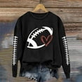 thumbnail image 1 of Dwralegc Football Shirts for Women Crew Neck Pullover Casual Tops Trendy Print Football Sweatshirts Game Day Plus Size Mom T-Shirt Black L, 1 of 3