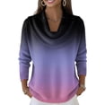 thumbnail image 1 of Dwralegc Holiday Sweaters for Women Dressy Trendy Multicolor Cowl Neck Knit Blouses Jumper Pullover Long Sleeve Fashion Autumn and Winter Sweaters Purple Pink 2XL, 1 of 5