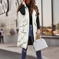 thumbnail image 1 of Dwralegc Long Puffer Vest Women 2025 Fashion Puffy Outwear Quilted Zip Up Winter Trendy Hooded Vest Sleeveless Solid Color Long Vest Outwear with Hood White L, 1 of 4