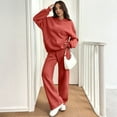 thumbnail image 1 of Dwralegc Lounge Sets for Women 2 Piece Sets Long Sleeve Fleece Hoodies Casual Wide Leg Drawstring Sweatpants Running Loose Winter Tracksuit with Pockets Saffron XL, 1 of 7