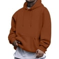thumbnail image 1 of Dwralegc Mens Hoodies Long Sleeves Casual Pullover Hoodies Oversized Fashion Essential Sweatshirt Big and Tall Drawstring Hooded Sweatshirt with Pocket Coffee XL, 1 of 3