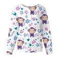 thumbnail image 1 of Dwralegc Nurse Jackets for Women Scrub Long Sleeve Cute Cartoon Printed Scrub Tops Snap Front Stretchy Nursing Working Uniforms Warm up Medical Nurse Jacket Purple M, 1 of 5