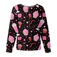 thumbnail image 1 of Dwralegc Nursing Jackets for Nurses Long Sleeve Cute Cartoon Print Scrub Top Button up Plus Size Nurses Working Uniforms Warm up Medical Lab Coat Pink L, 1 of 5