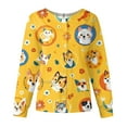 thumbnail image 1 of Dwralegc Nursing Jackets for Nurses Long Sleeve Snap Front Warm up Medical Scrub Top Cute Cartoon Printed Nursing Working Uniforms Cute Nurse Jacket Yellow 3XL, 1 of 5