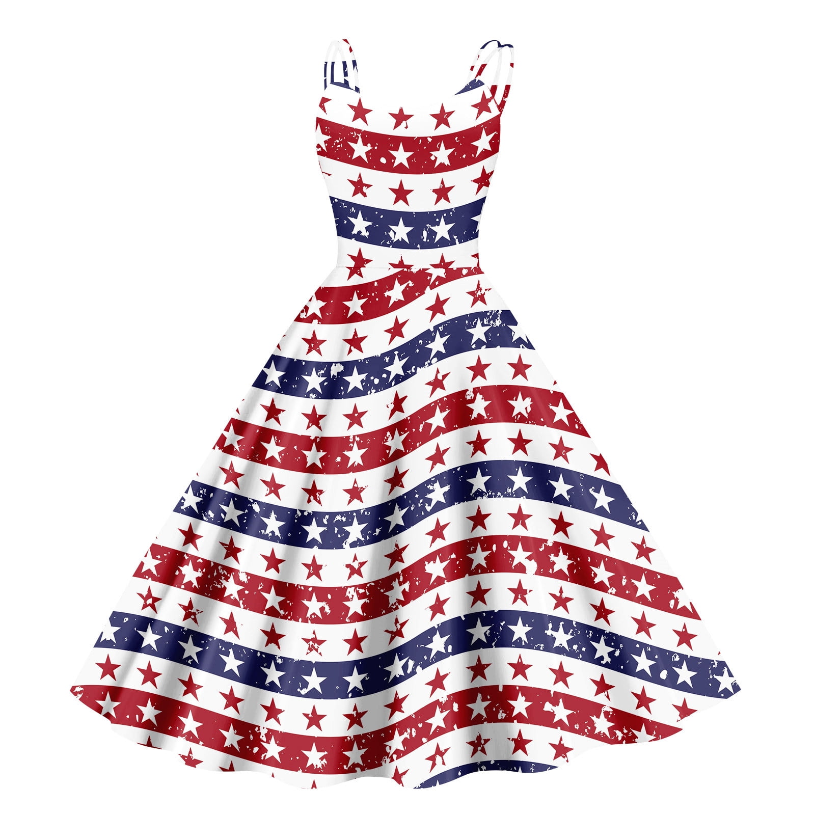 Dwralegc Patriotic Vintage 4th Of July Dress for Women Sleeveless V ...