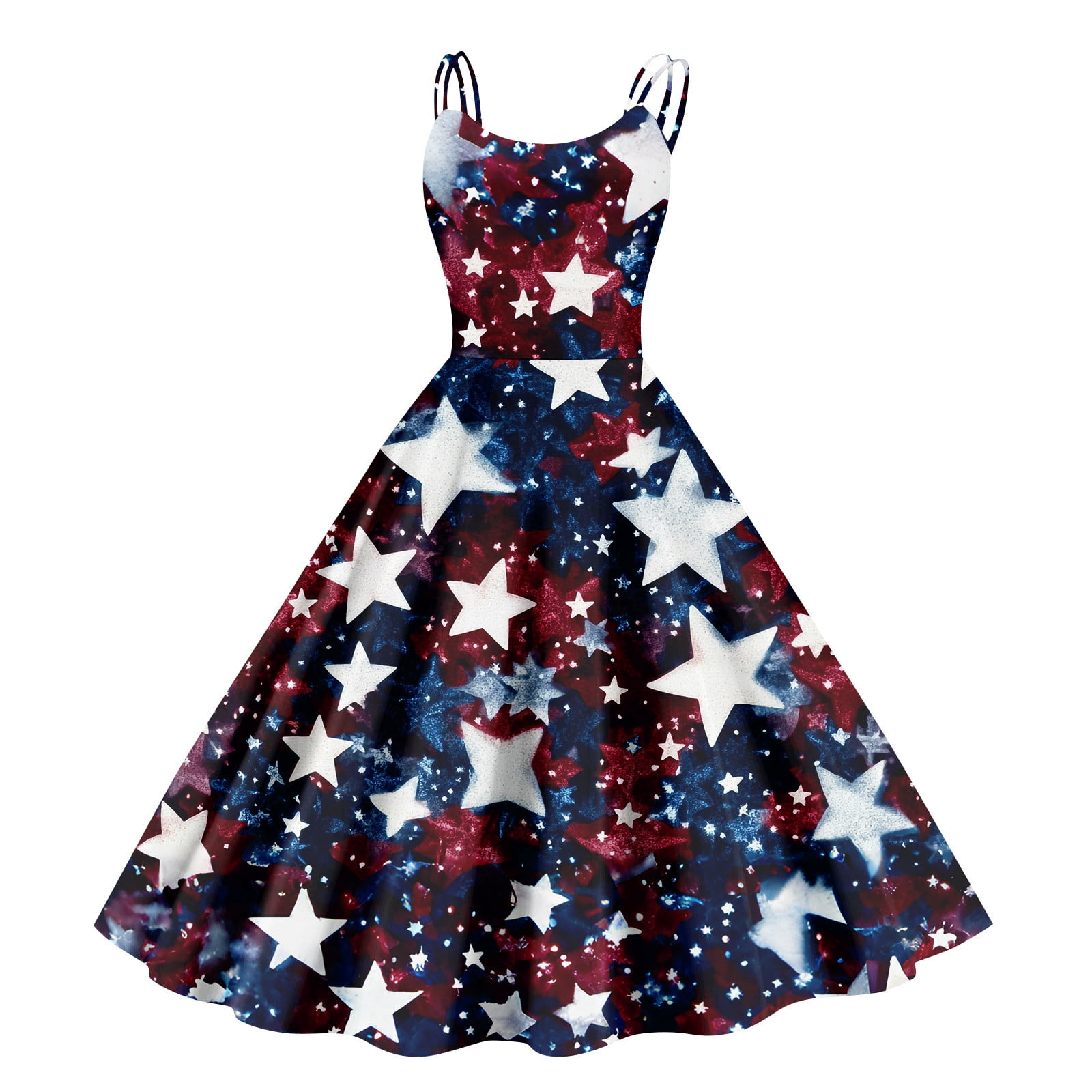 Dwralegc Plus Size 4th Of July Dress Womens American Flag Print ...