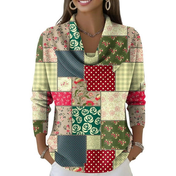 Dwralegc Sweater for Women Trendy Multicolor Long Sleeve Knitted Clothes Jumper Tops Cowl Neck Loose Winter Spring Sweaters Light Green XL