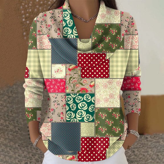 Dwralegc Sweaters for Women 2025 Lightweight Multicolor Cowl Neck Knit Tops Long Sleeve Clothes Jumper Fashion Fall Winter Sweaters Light Green XL